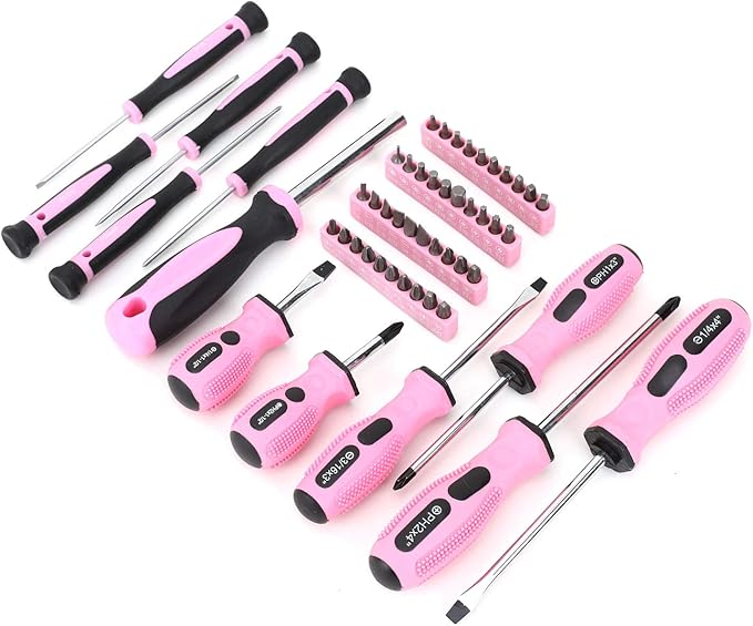 FASTPRO 267-Piece Pink Tool Set, Home Repairing Tool Kit with 13-Inch Wide Mouth Open Bag, Mechanics Hand Tool Kit for DIY, Home Maintenance