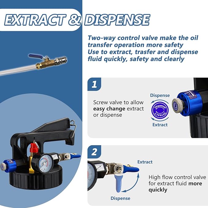 10L Pneumatic Fluid Extractor Dispenser Set Transmission Fluid Pump with 15pcs ATF Adapters ATF Refill Tool Kit Automotive Pneumatic Oil Extractor