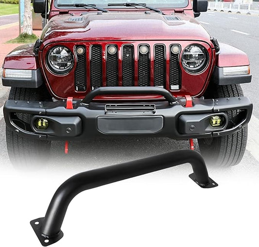 Front Steel Brush Guard Fits 2019-2023 for Jeep Gladiator JT & 2018-2023 for Jeep Wrangler JL JLU Rubicon Bumper Steel Bar Grille Brush Guard