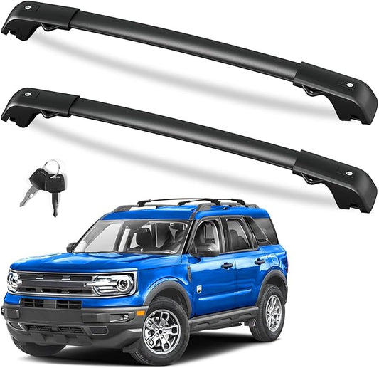 FengYu 300lb Lockable Roof Rack Cross Bars Compatible with Ford Bronco Sport Base & Bigbend & Outer Banks & Badlands & First Edition 2021-2025 Aluminum Crossbars Rails Cargo Racks Luggage