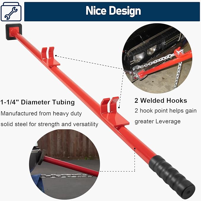 77175 Pulling Stick Tool for Car Repair (52" Long), Auto Body Puller Alignment Bar for Aligning Bumpers, Panels, Hoods, Decks and Brackets Pull Stick XL