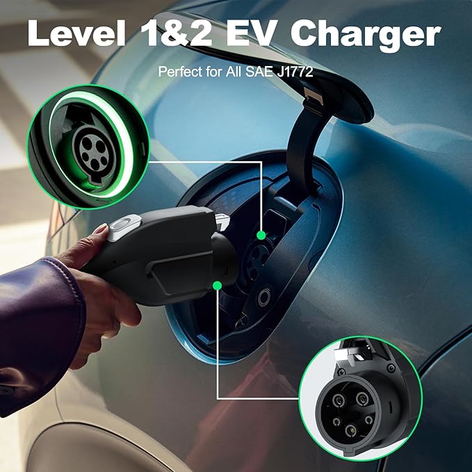 Level 1&2 EV Charger, Electric Vehicle Portable Charger with 20FT Cable, 3.5KW 16Amp Home EV Car Charging Station, 110V-240V NEMA 6-20 & NEMA 5-15 Plug Adapter, for All SAE J1772