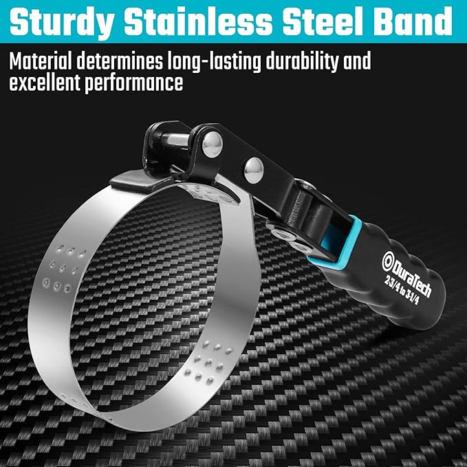 DURATECH Small Swivel Oil Filter Wrench, Oil Filter Removal Tool Fits Filters 2-3/4" to 3-1/4", Perfect for Car Repair Tools