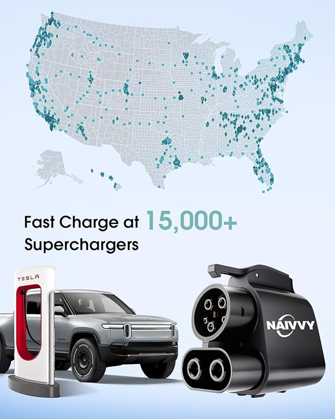2025 Upgraded NACS to CCS Electric Vehicle Adapter (with Interlock Function) - 500 Amps / 1000 Volts - Compatible with Tesla Supercharger - CCS1 Fast Charging (Black)