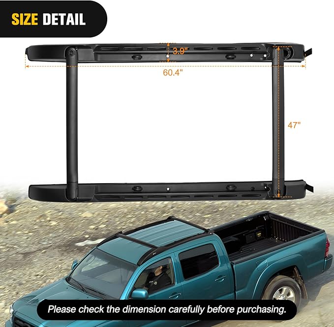 Nilight Roof Rack Cross Bars Fit for Toyota Tacoma Double Cab 2005 06 07 08 09 10 11 12 13 14 15 16 17 18 19 20 21 2022 2023 Aluminum Car Crossbars for Cargo Carrier Luggage Bike Kayak Tent Snowboard