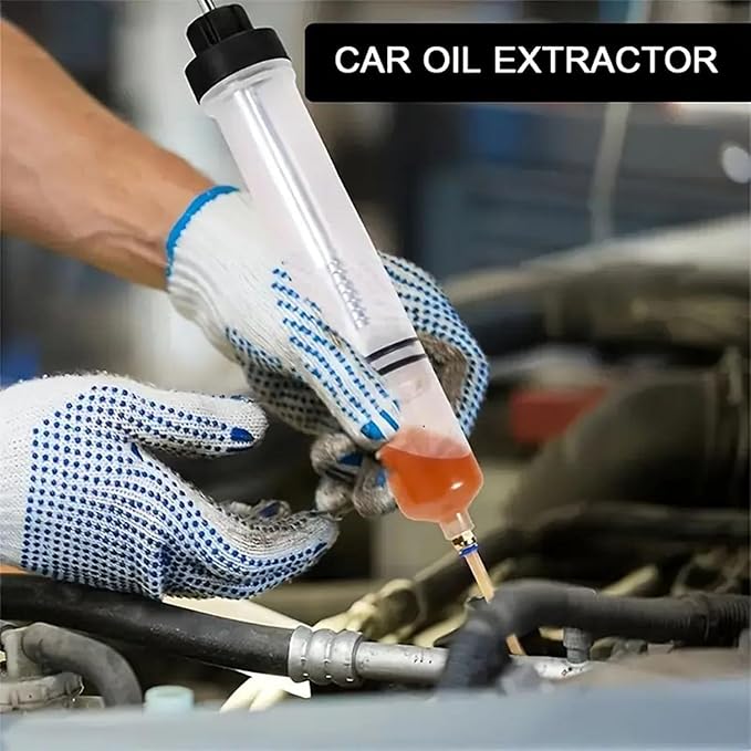 500ML Automotive Fluid Extractor Pump, Oil Change Syringe with Transparent Hose for Power Steering, Transmission, Gear Oil & Brake Fluid Changes