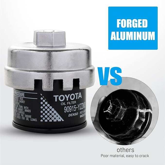 Oil Filter Wrench for TOYOTA,14 flute 6Slots Cap Style oil filter removal tool for Corolla, Prius, Prius Prime, Prius V, Matrix, CT200h, Scion iM/iQ/xD 1.8L Engine