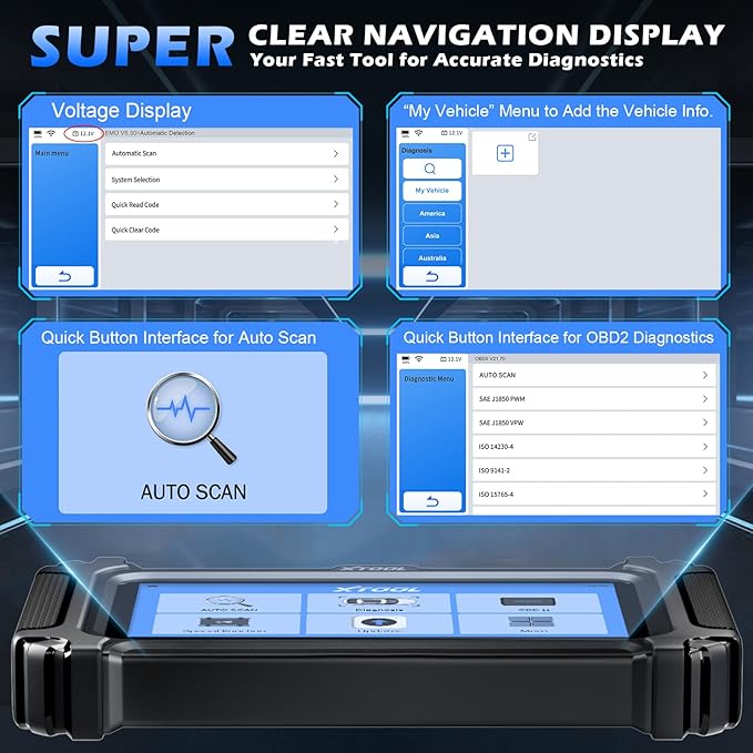 XTOOL D5 Car Code Reader and Reset Tool, Engine ABS SRS Transmission Car Diagnostic Tool with EPB Service, ABS Bleed, Throttle Relearn, Clear Check Engine Light Code Reader with 10 Resets, Free Update