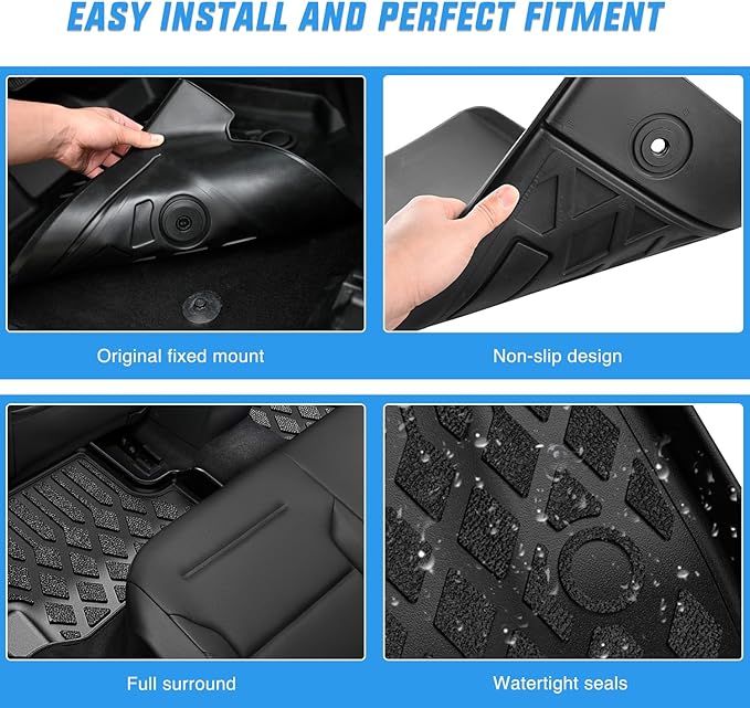 Nilight TPE Floor Mats for Ford F250 F350 F450 F550 Super Duty Crew Cab Bucket Seat 2017 2018 2019 2020 2021 2022 2023 2024 2025 All Weather Custom Fit Heavy Duty Floor Liners