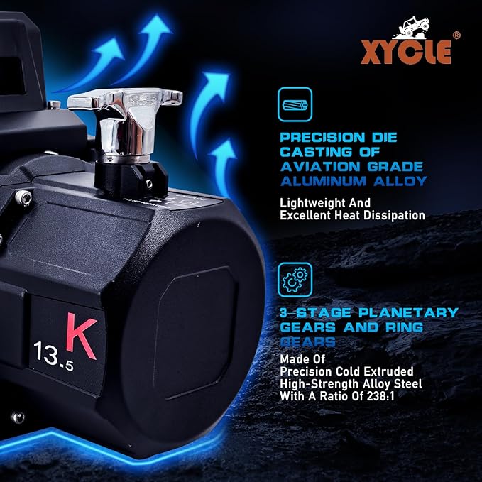 13500lbs Electric Winch 12V IP68waterproof Off-Road Vehicle Rescue winchs with2wireless Remote Controls and1/2"Synthetic Rope Suitable for Towing SUVs,Loggers,Trucks,Trailers,Jeeps,4WD(Black)