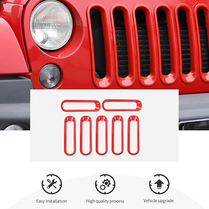 JK Grill Inserts Front Grille Mesh no Mesh Cover Guard for Jeep Wrangler JK 2007-2017 Clip-on Grille Accessories