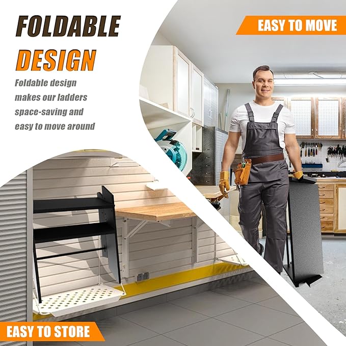 2 Step Stool Foldable,Step Ladder Folding,RV Steps with Height Adjustable Handrail and Non Slip Feets, Hot Tub Steps for Home, Travel Trailer, Camper, Mobile Home, Spa, and Porch