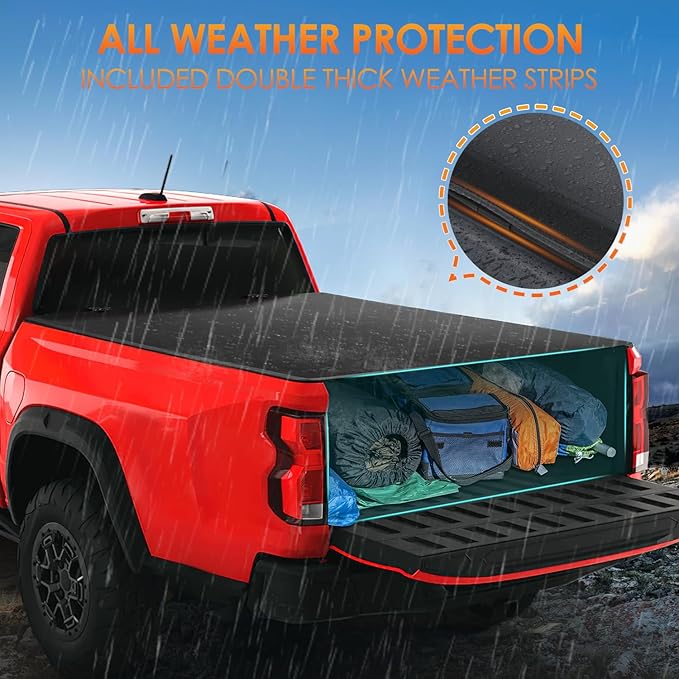 Nilight Soft Tri-fold Truck Bed Tonneau Cover Compatible with Chevy Colorado/GMC Canyon 2015 2016 2017 2018 2019 2020 2021 2022 2023 2024 2025-6.2 ft