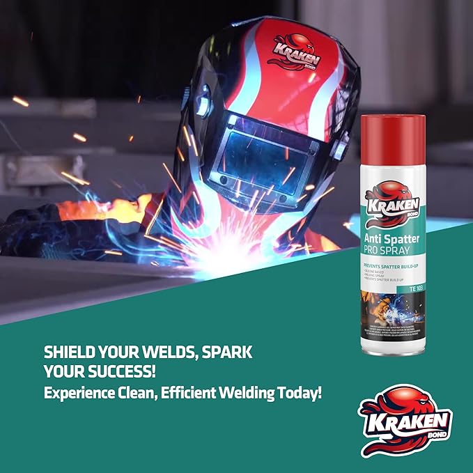 Kraken Bond Anti Spatter Welding Spray - (2x12oz) Anti-Splatter Aerosol Spray for MIG, TIG Tips, Protects Surfaces & Materials, Non-Flammable, Safe for Workpieces and Jigs, 2 Pack