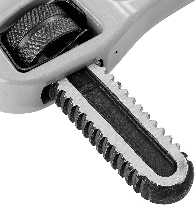 DURATECH 18-inch Heavy Duty Aluminum Offset Pipe Wrench, 2-1/2 ” Jaw Capacity, Adjustable Plumbing Wrench, Drop Forged, Exceed GGG standard
