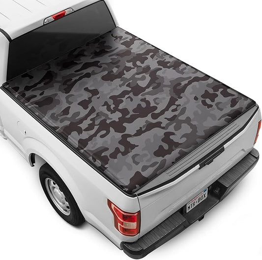 Camo Tonneau Cover for Ford F-150 2015-2025 5.5 ft Bed, All-Weather Retractable Truck Bed Cover Camo Design Truck Bed Cover for F150 & F-150 Lightning Soft Roll-Up Truck Tonneau Cover
