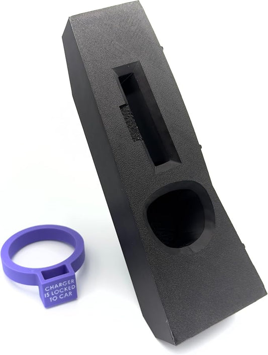 Door Dock for Tesla/J1772 Adapter for Model Y and Charger Locking Ring Bundle 2023-2025 (Purple)