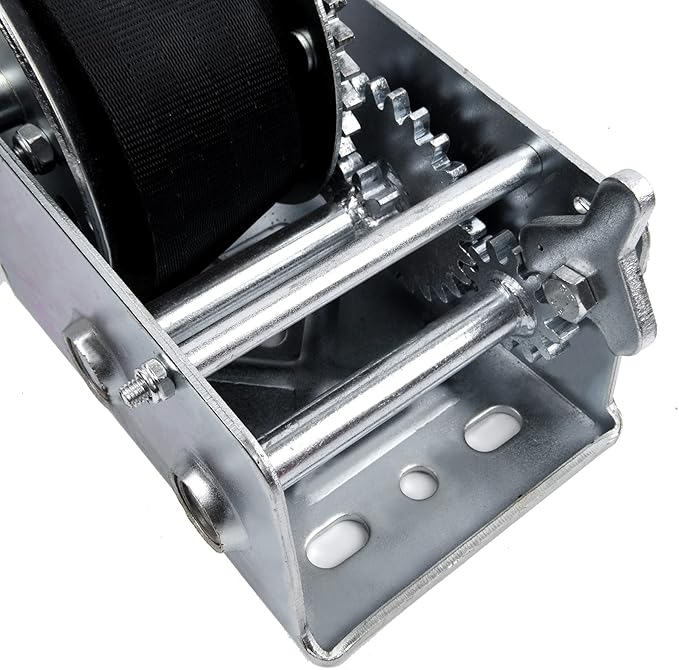 2500lbs Hand Winch Heavy Duty Boat Trailer Winch Two-Way Ratchet Gear Manual Winch Hand Crank Crane Weight Pulling for ATV Truck Towing Rope Winch