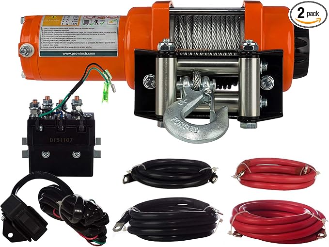 Prowinch 3000 lbs Waterproof Electric Winch Wire Rope 24V DC- 1-Speed, Heavy-Duty Steel Wire Rope with Remote Control & Automatic Brake for Safety, Portable Winch for Off-Road, Towing, Truck, Car, SUV