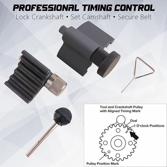 Engine Timing Tool Kit Camshaft Crankshaft Alignment Locking Timing Tool Kit Compatible with VW Audi Seat Skoda 1.9L 2.0L TDI PD DOHC Diesel Engine