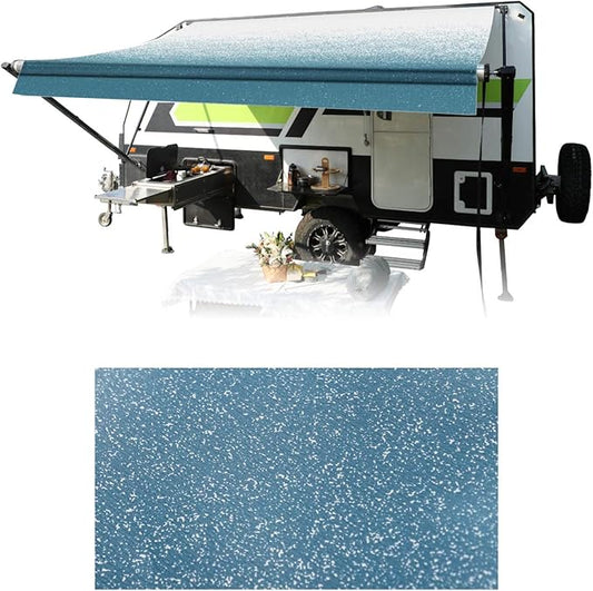 RV Awning Fabric Replacement Standard Grade Premium Vinyl (22'(Fabric 21'2"), Blue Fade)