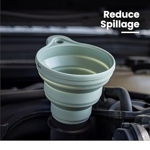 Silicone Collapsible & Coolant Funnel for Car & Oil Change with Sage Gray Matte Finish by Serro