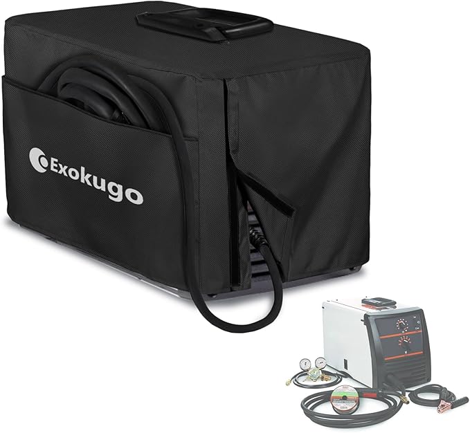Premium Welding Machine Cover - Heavy Duty 600D Waterproof Welder Cover with Plush Liner, Protective Fit for TIG/MIG 100-210 Models (21.3"L x 11.5"W x 13"H)