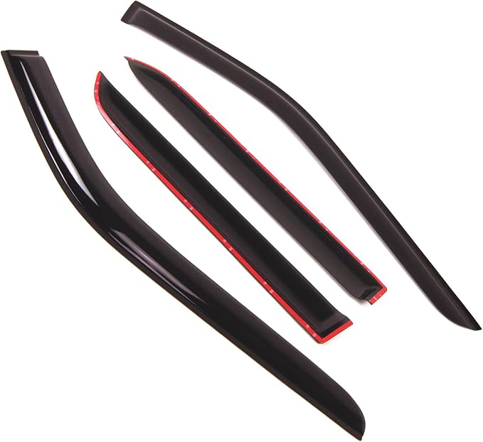 TuningPros Outside Mount Window Vent Visors Rain Guards Compatible with Ford Explorer 2011-2016 | Side Window Wind Deflectors Rain Shields | Smoke Tinted, 4 Pcs Set, DGWV-157