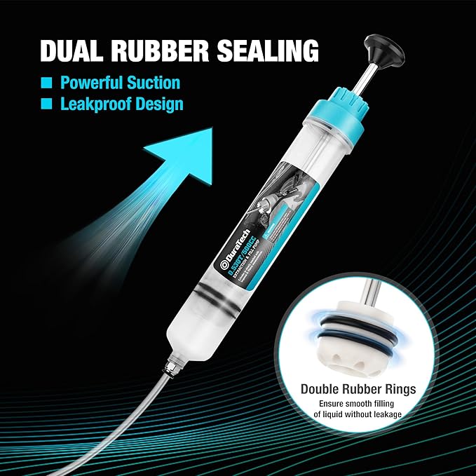 DURATECH 500CC Fluid Extractor, Oil Extractor with Long Hose and Extension Tubes, Brake Fluid Extractor, Fluid Pump Automotive, Suction Pump for Lawn Mowers Cars Ships Golf Carts