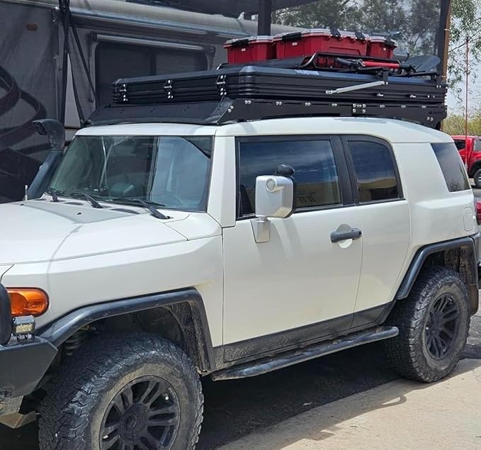 FJ Cruiser Roof Rack, 2007-2016, Aluminum, 600 lbs Capacity, LED Light Bar Compatible, Black