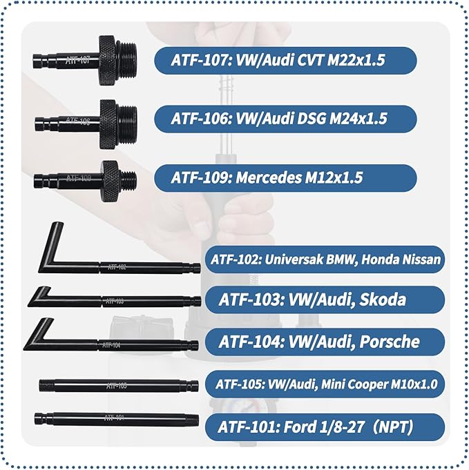 3L Transmission Fluid Pump Transmission Oil Pump Extractor Manual Oil Pump/Oil Filling Filler S ystem Tool with 8Pcs Adapters