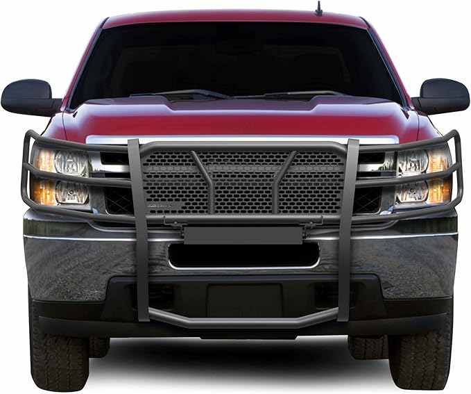 Black Horse Rugged Heavy Duty Grille Brush Bumper Guard Modular Black Compatible with 2007-2013 Chevrolet Silverado 1500-RU-CHSI07-B