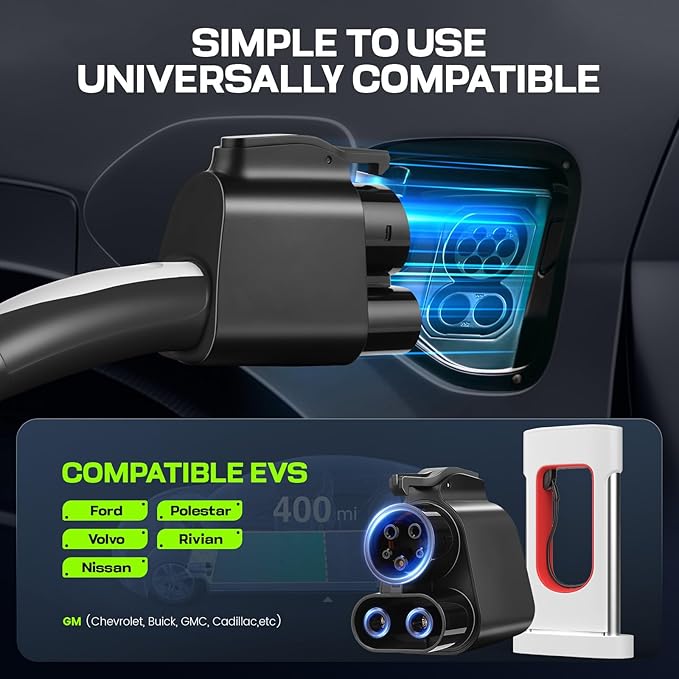 2025 Upgraded Tesla Supercharger to CCS1 Charger Adapter, [Max 500A 1000V] Fast Charge Electric Vehicle Charging Adapter（Black）
