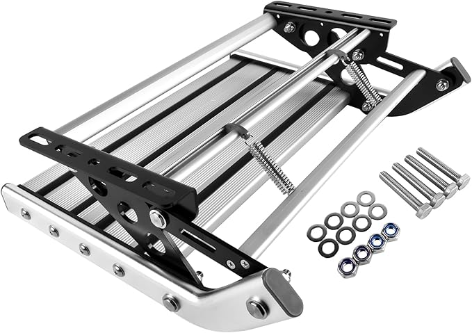 Manual RV Step Single Ladder Step Telescopic Folding RV Entry Stair Replacement for RV Camper Van Motorhome Travel Trailer