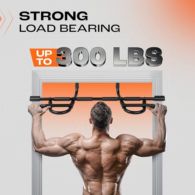 Yes4All Heavy Duty Doorway Pull-Up Bar - Multi-Grip, Solid Bar Construction