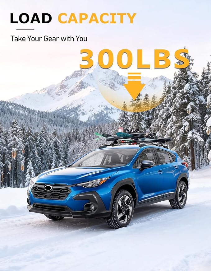Tuyoung 300lbs Roof Rack Cross Bars Compatible with Subaru Crosstrek 2024 2025 2026 Limited/Premium/Sport (Not for Wilderness) with Side Rails, Lockable Aluminum Roof Crossbars Rooftop Luggage Racks