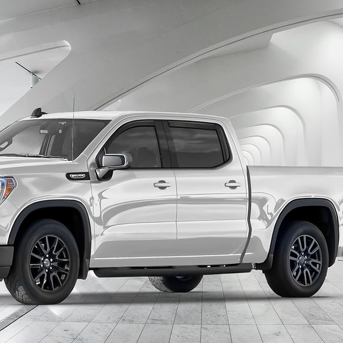 CLIM ART in-Channel Incredibly Durable Rain Guards for GMC Sierra 1500 2019-2026 Crew Cab,Original Window Deflectors,Vent Deflector,Vent Window Visors,Truck Accessories,4pcs-619003LPv