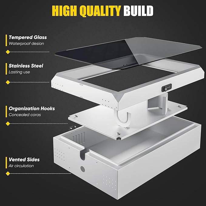 Tesla Wall Charger Cover, Outdoor EV Charger Enclosure Universal Fit for All Electric Vehicle Chargers, Large Capacity Weatherproof Wall-Mounted Charger Box (Silver-Gray)