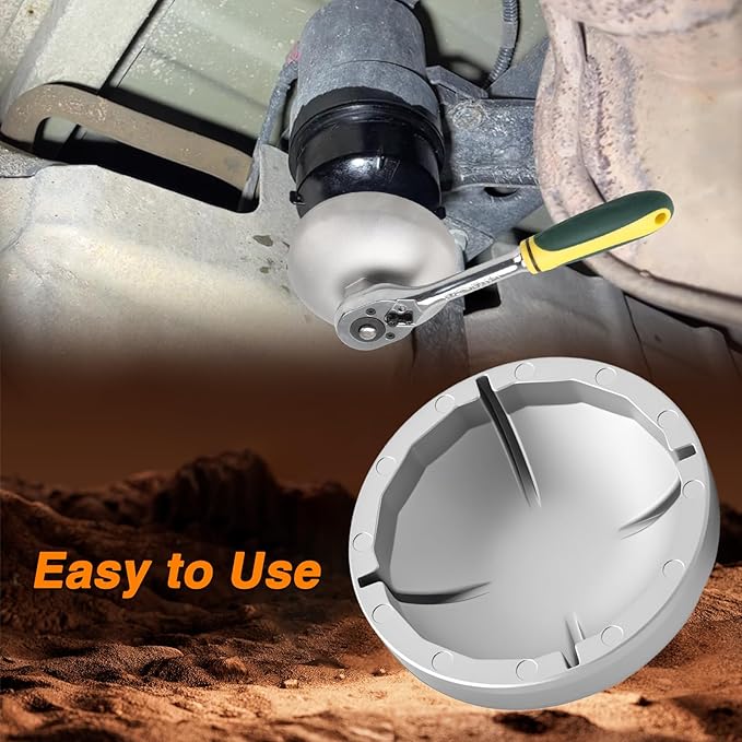 Upgraded 2-in-1 Oil Filter Wrench,86.5MM 16 Flutes Filter Cap Removal Tool with Four Tabs Compatible with BMW Volvo Ram 1500, Work with 3/8" Square Drive and 1" Hex Drive,Integrated Molding