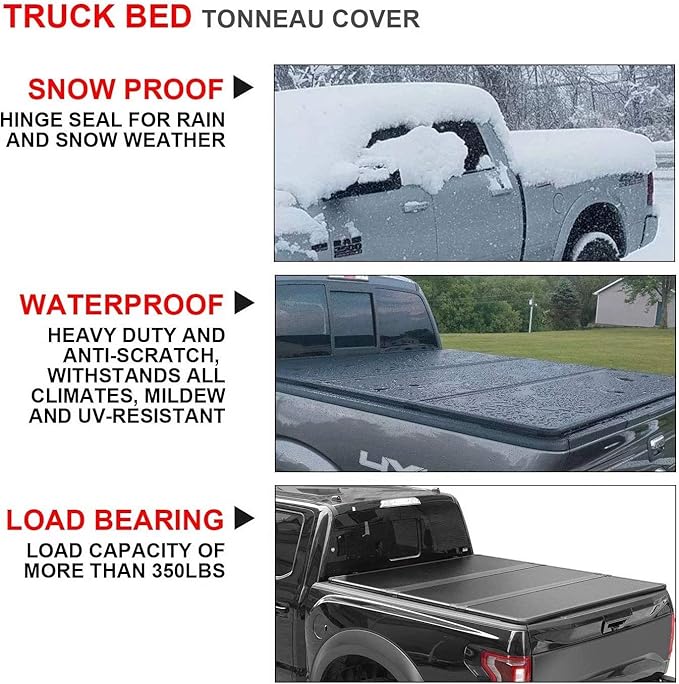 Kikito Professional FRP Hard Tri-Fold Truck Bed Tonneau Cover for 2015-2025 Ford F-150 5.5ft 67.1in Bed