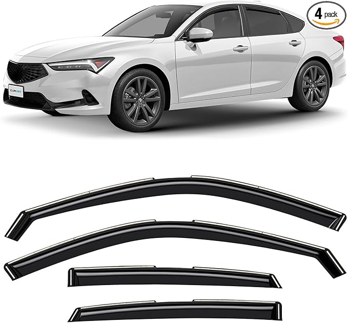 CLIM ART in-Channel Incredibly Durable Rain Guards for Acura Integra 2023-2026 Hatchback, Original Window Deflectors, Vent Window Visors, Vent Deflector, 4 pcs. - 623485