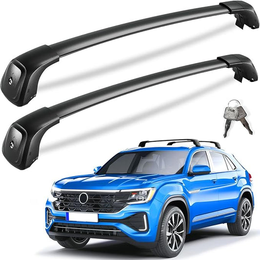 KINGGERI Lockable 260Lbs Roof Rack Cross Bars Compatible with Volkswagen VW Atlas Cross Sport 2020-2026 (with Flush Side Rails), Heavy Duty Aluminum Crossbars All Metal Accessories