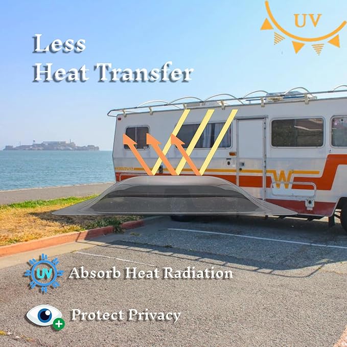 RV Skylight Replacement 18" x 26" -Universal Outer Dome Fits All Standard 14"x22" Openings, RV Shower Skylight for Camper Trailer Fifth Wheel Motorhome Truck (SMOKE)