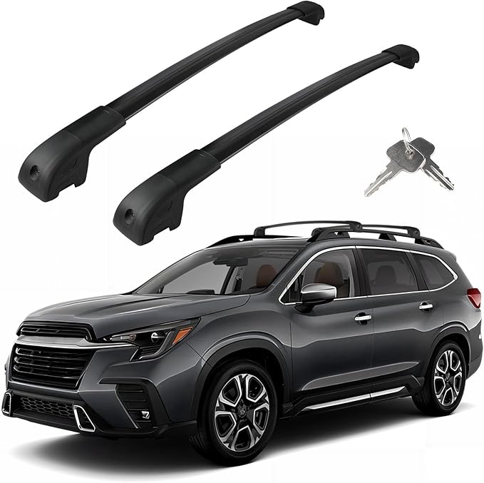Roof Rack Cross Bars Compatible with Subaru Ascent 2019-2025, Adjustable Aluminum Heavy Duty 300 LBS Anti-Theft Lock Cargo Carrier Rooftop Crossbar Accessories for Bike, Basket, Snowboard, Luggage