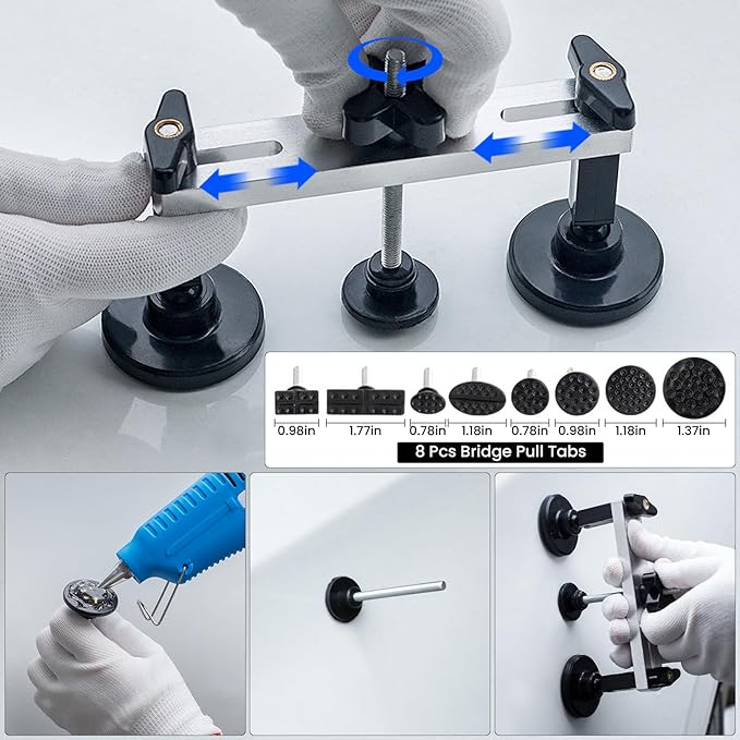 Car Dent Puller Kit, 56PCS Paintless Dent Removal Tools, Car Dent Repair Kit Adjustable Dent Lifter,Bridge Puller, Dent Remover Tool for Car Auto SUV Hail Damage DIY Repair