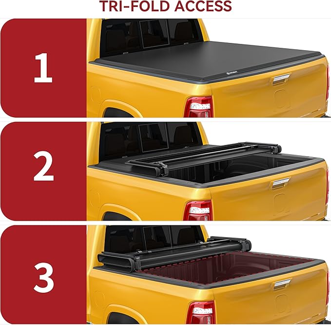 YITAMOTOR Soft Tri-fold Truck Bed Tonneau Cover Compatible with 2015-2022 Chevy Colorado/GMC Canyon, Fleetside 6.2 ft Bed