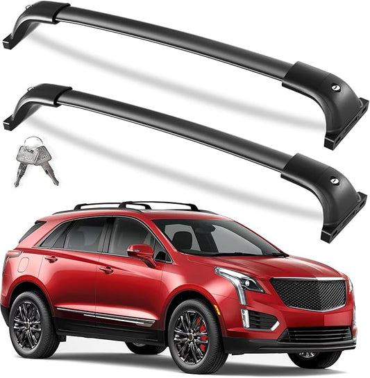 KINGGERI All Aluminum Roof Rack Cross Bars Compatible with Cadillac XT5 2017-2026 with Flush Side Rails,260lbs Lockable Heavy Duty Crossbars Rooftop Cargo Basket Luggage Kayak Canoe Snowboard Bike