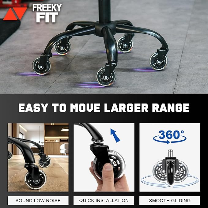 Rolling Shop Stool with Wheels, Rolling Stool with Back Support, 360° Swive Garage Chair, Height Adjustable Chair 330lb Heavy Duty for Spa Salon Massage Home Office Tattoo(Blue)