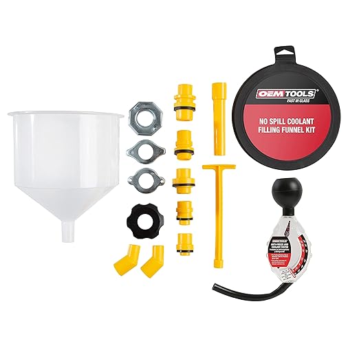 OEMTOOLS 87045 No Spill Coolant Filling Funnel Kit with Coolant Tester, No Spill Coolant Funnel Kit, Coolant Tester Kit