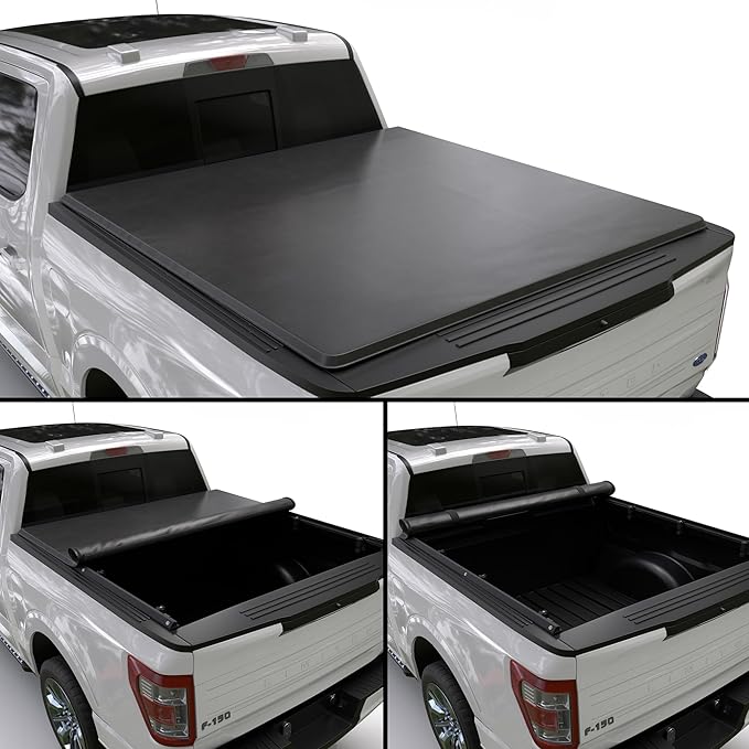 Soft Roll Up Truck Bed Tonneau Cover |SR016|Fits 2015-2026 Ford F150 5'5"Bed (66")